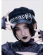 Black Gothic Punk Fashion Metal Eyelet Buckle Hat