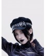 Black Gothic Punk Fashion Metal Eyelet Buckle Hat