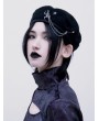 Black Gothic Punk Spider Pin Chain Beret Hat