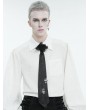 Devil Fashion Black Gothic Vintage Rose Cross Necktie for Men
