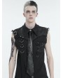 Devil Fashion Black Gothic Punk Chain Eyelet Necktie for Men