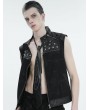 Devil Fashion Black Gothic Punk Chain Eyelet Necktie for Men
