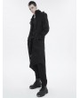 Devil Fashion Black Gothic Punk Zipper Chain Asymmetric Coat for Men
