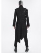 Devil Fashion Black Gothic Punk Zipper Chain Asymmetric Coat for Men