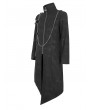 Devil Fashion Black Gothic Punk Zipper Chain Asymmetric Coat for Men