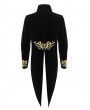 Devil Fashion Black and Gold Vintage Gothic Embroidery Party Tailcoat for Men