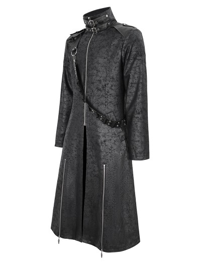 Devil Fashion Black Gothic Punk Street Wear Long Trench Coat for Men -  DarkinCloset.com