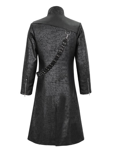 Devil Fashion Black Gothic Punk Street Wear Long Trench Coat for Men -  DarkinCloset.com
