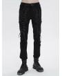 Devil Fashion Black Gothic Punk Daily Long Fitted Pants for Men