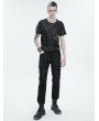 Devil Fashion Black Gothic Punk Daily Long Fitted Pants for Men