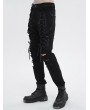 Devil Fashion Black Gothic Punk Daily Long Fitted Pants for Men