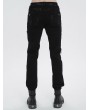 Devil Fashion Black Gothic Punk Daily Long Fitted Pants for Men