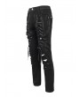 Devil Fashion Black Gothic Punk Daily Long Fitted Pants for Men