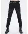 Devil Fashion Black Gothic Punk Rock Leg Harness Fitted Pants for Men
