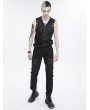 Devil Fashion Black Gothic Punk Rock Leg Harness Fitted Pants for Men