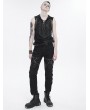 Devil Fashion Black Gothic Punk Rock Leg Harness Fitted Pants for Men