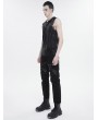 Devil Fashion Black Gothic Punk Rock Leg Harness Fitted Pants for Men