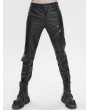 Devil Fashion Black Gothic Punk Fashion Fitted Leather Pants for Men