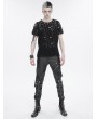 Devil Fashion Black Gothic Punk Fashion Fitted Leather Pants for Men