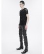 Devil Fashion Black Gothic Punk Fashion Fitted Leather Pants for Men