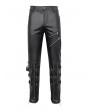 Devil Fashion Black Gothic Punk Fashion Fitted Leather Pants for Men