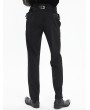 Devil Fashion Black Gothic Vintage Lace Trim Long Party Pants for Men