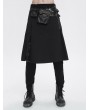 Devil Fashion Black Gothic Punk Half Zipper Pouch Skirt for Men