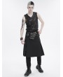 Devil Fashion Black Gothic Punk Half Zipper Pouch Skirt for Men