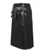 Devil Fashion Black Gothic Punk Half Zipper Pouch Skirt for Men