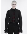 Devil Fashion Black Gothic Vintage Long Sleeve Fitted Tuxedo Shirt for Men