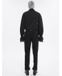 Devil Fashion Black Gothic Vintage Long Sleeve Fitted Tuxedo Shirt for Men