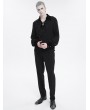 Devil Fashion Black Gothic Retro Long Sleeve Loose Shirt for Men