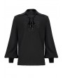 Devil Fashion Black Gothic Retro Long Sleeve Loose Shirt for Men