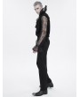 Devil Fashion Black Retro Gothic Gorgeous Lace See-Through Long Sleeve Shirt for Men