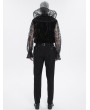 Devil Fashion Black Retro Gothic Gorgeous Lace See-Through Long Sleeve Shirt for Men