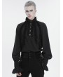 Devil Fashion Black Gothic Retro Palace Frilly Long Sleeve Shirt for Men