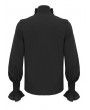 Devil Fashion Black Gothic Retro Palace Frilly Long Sleeve Shirt for Men