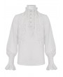 Devil Fashion White Gothic Retro Palace Frilly Long Sleeve Shirt for Men