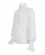 Devil Fashion White Gothic Retro Palace Frilly Long Sleeve Shirt for Men