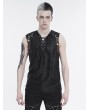 Devil Fashion Black Gothic Punk Sleeveless Hooded T-Shirt for Men