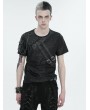 Devil Fashion Black Gothic Punk Arm Pocket Short Sleeve T-shirt for Men