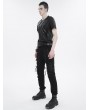 Devil Fashion Black Gothic Punk Arm Pocket Short Sleeve T-shirt for Men