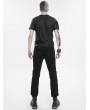 Devil Fashion Black Gothic Punk Arm Pocket Short Sleeve T-shirt for Men
