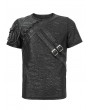 Devil Fashion Black Gothic Punk Arm Pocket Short Sleeve T-shirt for Men