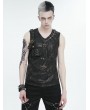 Devil Fashion Black and Bronze Gothic Punk Rock V-neck Vest Top for Men