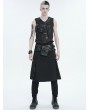 Devil Fashion Black and Bronze Gothic Punk Rock V-neck Vest Top for Men