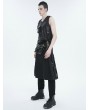 Devil Fashion Black and Bronze Gothic Punk Rock V-neck Vest Top for Men