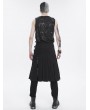 Devil Fashion Black and Bronze Gothic Punk Rock V-neck Vest Top for Men