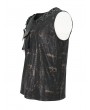 Devil Fashion Black and Bronze Gothic Punk Rock V-neck Vest Top for Men