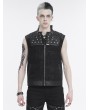 Devil Fashion Black Gothic Punk Rock Studded Zip Up Waistcoat for Men